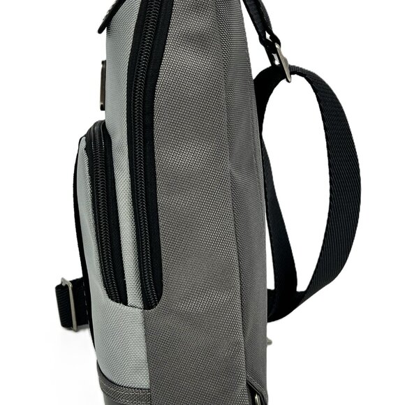 TUMI Fife Slim Sling Bag, Grey/Black - NEW - Picture 5 of 12